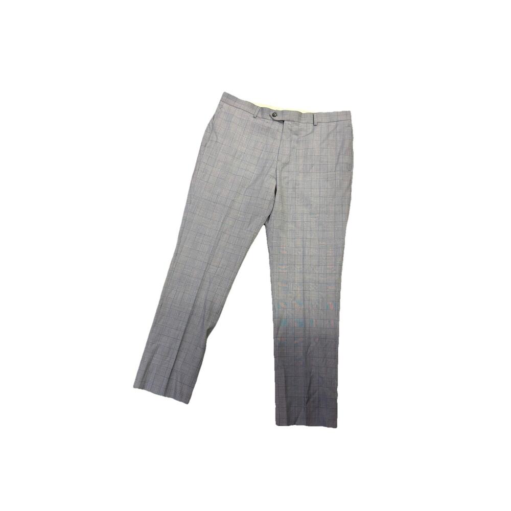 Brooks Brothers 36x32 Gray Windowpane Plaid Dress Pants Career Office